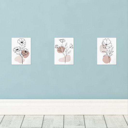 Hedendaagse botanische muurkunst sets (Houten vloer)
