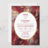 Hedendaagse Bourgondische Elegance Commitment Cere Kaart (Voorkant)