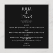 Hedendaagse bruiloft menu Kaart (Voorkant)