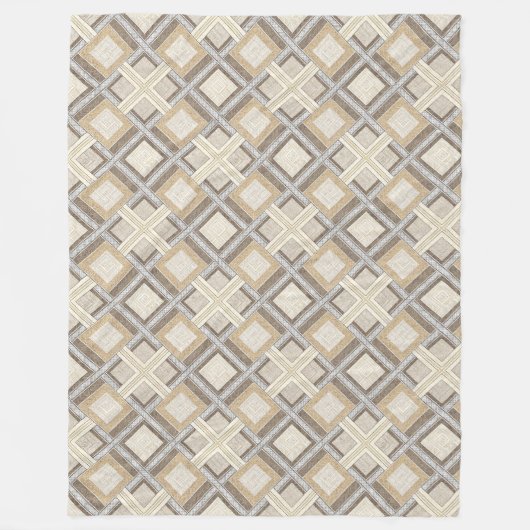 Hedendaagse bruine en ivoren subtiele patronen fleece deken (Voorkant)