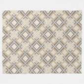 Hedendaagse bruine en ivoren subtiele patronen fleece deken (Voorkant (Horizontaal))