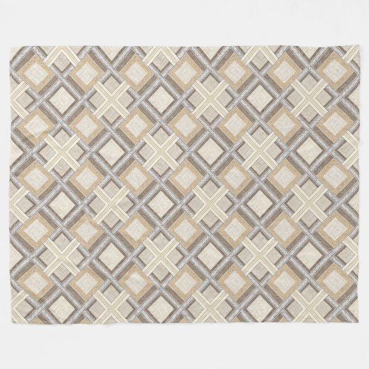 Hedendaagse bruine en ivoren subtiele patronen fleece deken (Voorkant (Horizontaal))