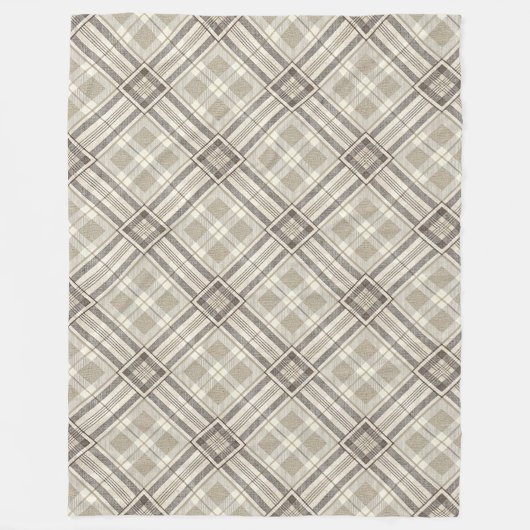 Hedendaagse bruine ivoren bedding subtiele patrone fleece deken (Voorkant)
