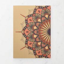 Hedendaagse bruine perzik Mandala bruiloft