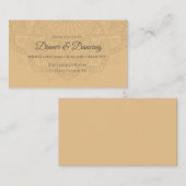 Hedendaagse bruine perzik mandala receptie informatiekaartje (Voorkant / Achterkant)