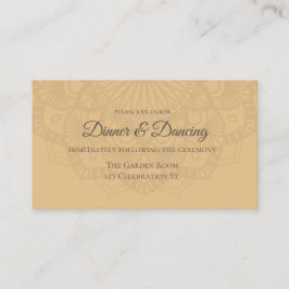 Hedendaagse bruine perzik mandala receptie informatiekaartje