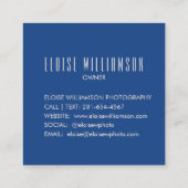 Hedendaagse brutale kobalttypografie vierkante visitekaartje (Achterkant)