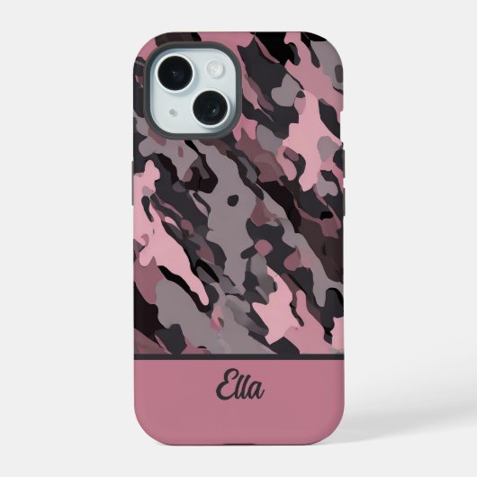 Hedendaagse Camo iPhone 15 Case (Achterkant)