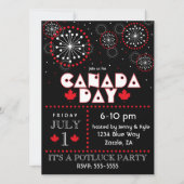 Hedendaagse Canada Dag Vuurwerk Party Kaart (Voorkant)