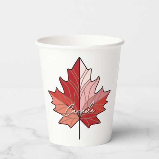 Hedendaagse Canadese Maple Leaf ID1071 Papieren Bekers (Achterkant)
