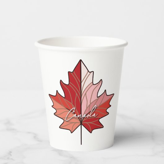 Hedendaagse Canadese Maple Leaf ID1071 Papieren Bekers (Voorkant)