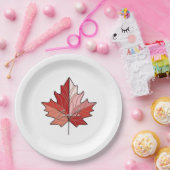 Hedendaagse Canadese Maple Leaf ID1071 Papieren Bordje (Feest)