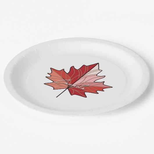 Hedendaagse Canadese Maple Leaf ID1071 Papieren Bordje (Gekanteld)