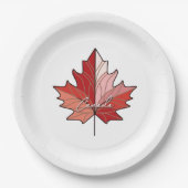 Hedendaagse Canadese Maple Leaf ID1071 Papieren Bordje (Voorkant)