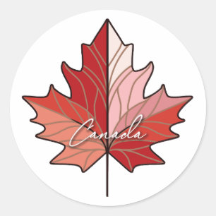 Hedendaagse Canadese Maple Leaf ID1071 Ronde Sticker
