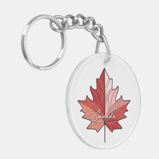 Hedendaagse Canadese Maple Leaf ID1071 Sleutelhanger (Voorkant Links)