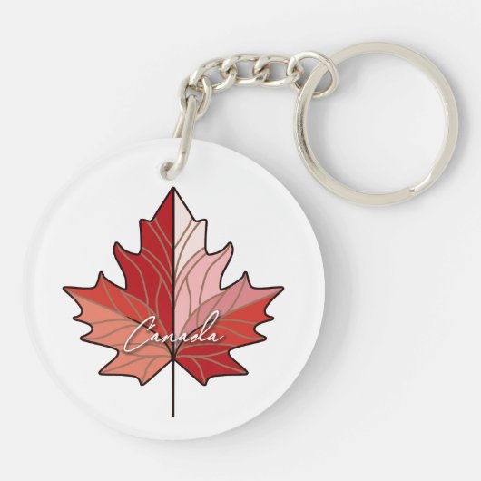 Hedendaagse Canadese Maple Leaf ID1071 Sleutelhanger (Achterkant)