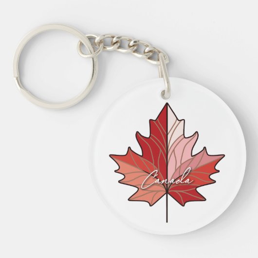 Hedendaagse Canadese Maple Leaf ID1071 Sleutelhanger (Voorkant)