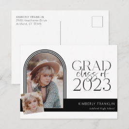 Hedendaagse Chic Afstudeerfoto Aankondigingskaart