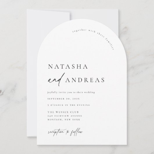 Hedendaagse Chic Arch bruiloft Kaart (Voorkant)