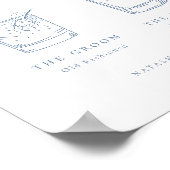 Hedendaagse Chic Minimalist Blue Signature Drinken Poster (Hoek)