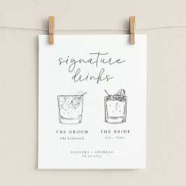Hedendaagse Chic Minimalistische Signature Dranken Poster