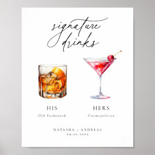 Hedendaagse Chic Signature Dranken Huwelijk Poster