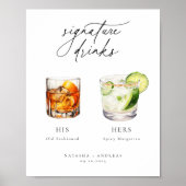 Hedendaagse Chic Signature Drink bruiloft Poster (Voorkant)