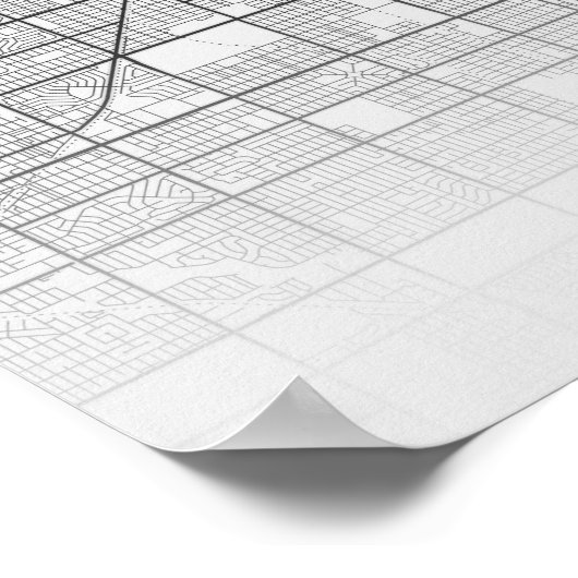 Hedendaagse Chicago Illinois Street Map Poster (Hoek)