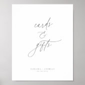 Hedendaagse chique grijs minimalistische Kaarten g Poster (Voorkant)