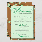 Hedendaagse Christelijke bloemenbruiloft uitnodigi Kaart (Voorkant / Achterkant)