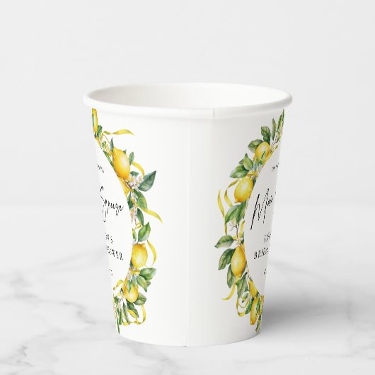 Hedendaagse Citrus Citroen Bruidsdiner Bruiloftfee Papieren Bekers (Rechts)