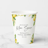 Hedendaagse Citrus Citroen Bruidsdiner Papieren Bekers (Achterkant)