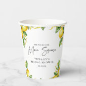 Hedendaagse Citrus Citroen Bruidsdiner Papieren Bekers (Voorkant)