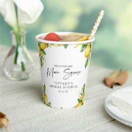 Hedendaagse Citrus Citroen Bruidsdouche Papieren Bekers