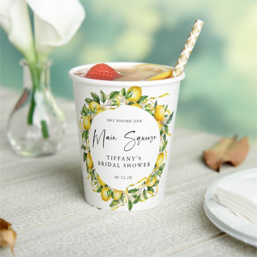 Hedendaagse Citrus Citroen Bruidsdouche Papieren Bekers (Insitu)