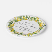 Hedendaagse Citrus Citroen Bruidsdouche Papieren Bordje (Gekanteld)