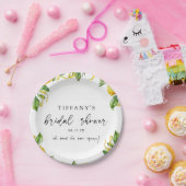 Hedendaagse Citrus Citroen Bruidsdouche Papieren Bordje (Feest)