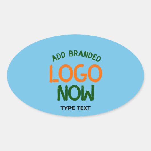 HEDENDAAGSE CLEAN SKY BLUE MODIEUZE CLIENT OVALE STICKER (Voorkant)