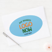 HEDENDAAGSE CLEAN SKY BLUE MODIEUZE CLIENT OVALE STICKER (Envelop)