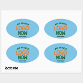HEDENDAAGSE CLEAN SKY BLUE MODIEUZE CLIENT OVALE STICKER (Vel)