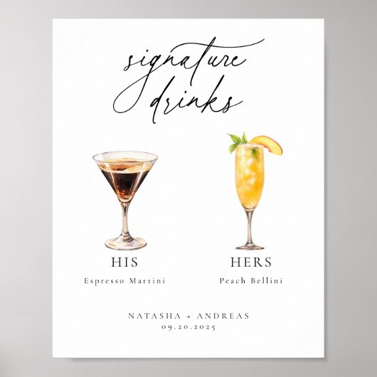 Hedendaagse cocktails Signature Drinken Poster (Voorkant)