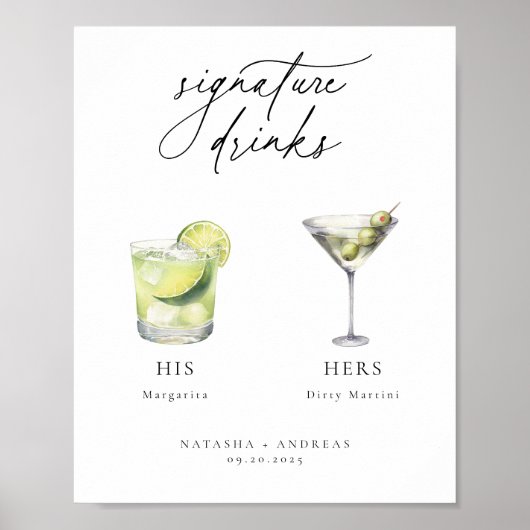 Hedendaagse cocktails Signature Drinken Poster (Voorkant)