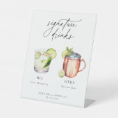 Hedendaagse cocktails Signature Drinken Reclamebord Met Voetstuk (Voorkant)