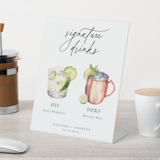 Hedendaagse cocktails Signature Drinken Reclamebord Met Voetstuk (Insitu)