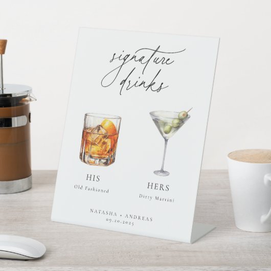 Hedendaagse cocktails Signature Drinken Reclamebord Met Voetstuk (Insitu)