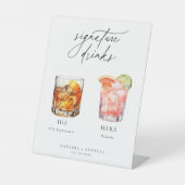 Hedendaagse cocktails Signature Drinken Reclamebord Met Voetstuk (Voorkant)
