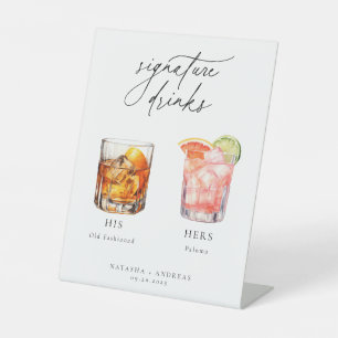 Hedendaagse cocktails Signature Drinken Reclamebord Met Voetstuk