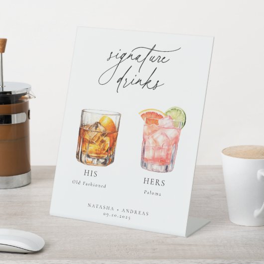 Hedendaagse cocktails Signature Drinken Reclamebord Met Voetstuk (Insitu)