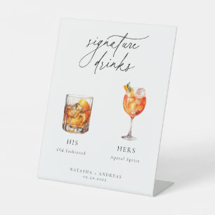 Hedendaagse cocktails Signature Drinken Reclamebord Met Voetstuk
